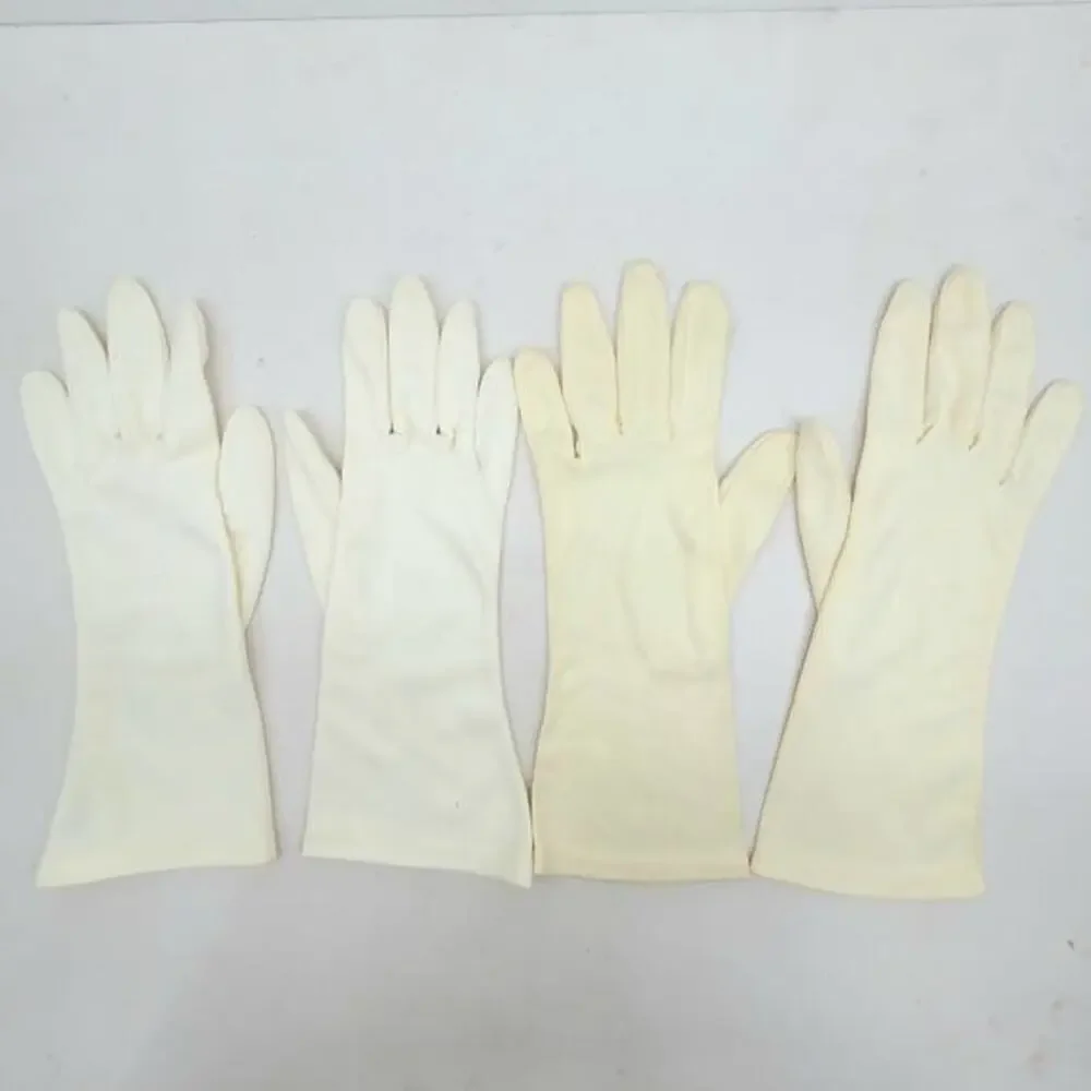 Lot 2 Pairs Vintage White Nylon Ladies Coat Length Dress Gloves 1 J.C. Penney‎